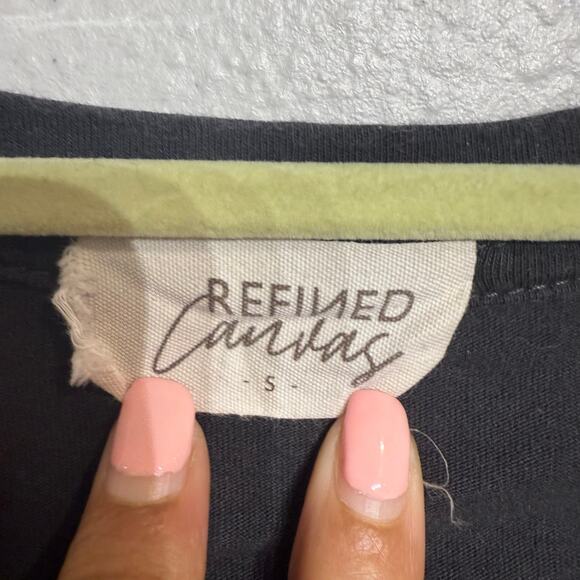 Refined Canvas Black Rock And Roll Tee Sz S - Picture 6 of 11